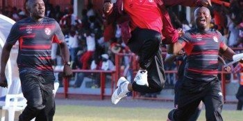 Coaches aggrey chiyangi celebrates first goal at Nkana